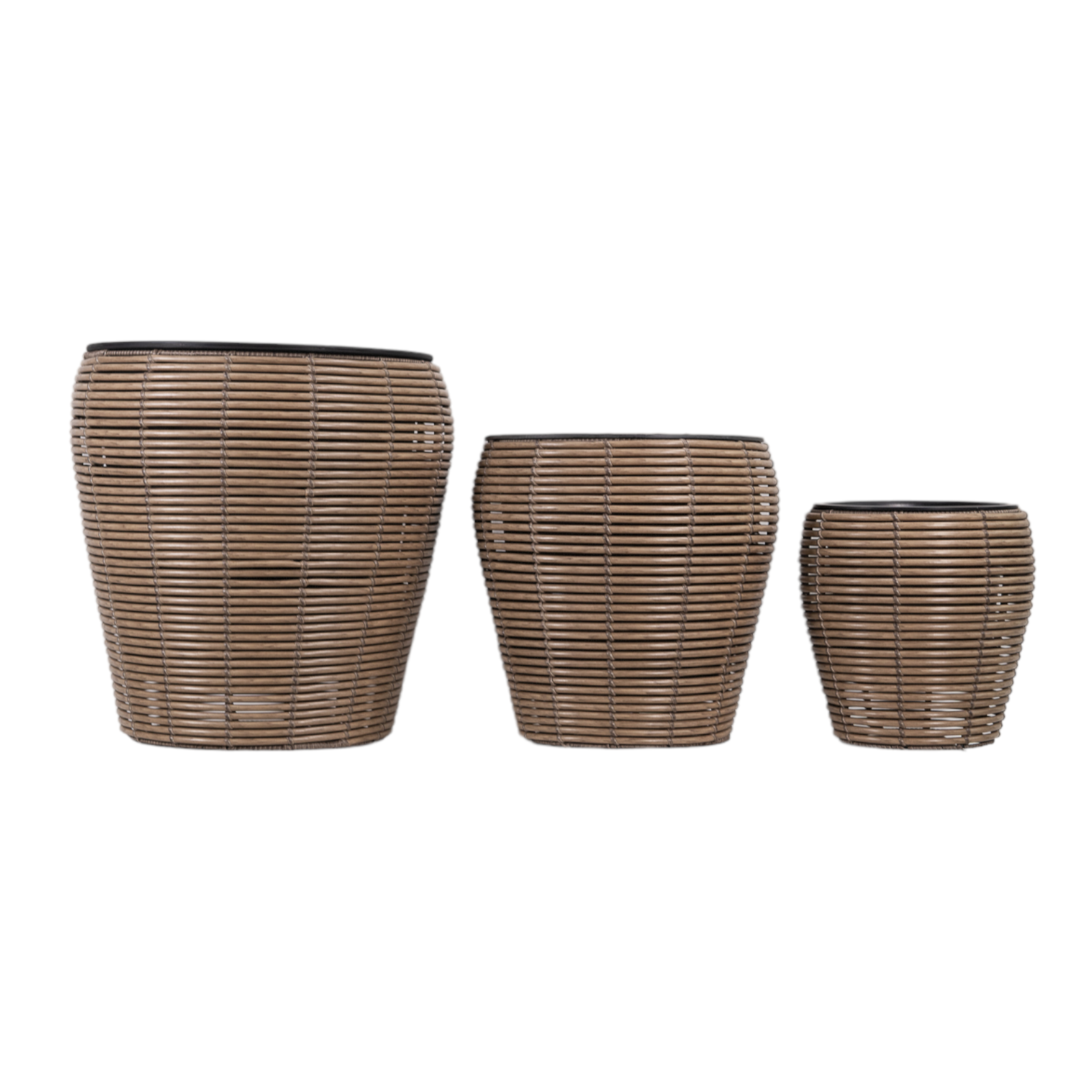 Polyrattan Töpfe braun